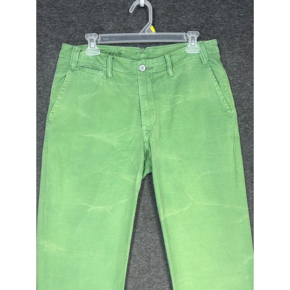 VINTAGE Polo Ralph Lauren Pants Size 32x30 Green Naval Tailor Faded Garment Dyed - Picture 2 of 13